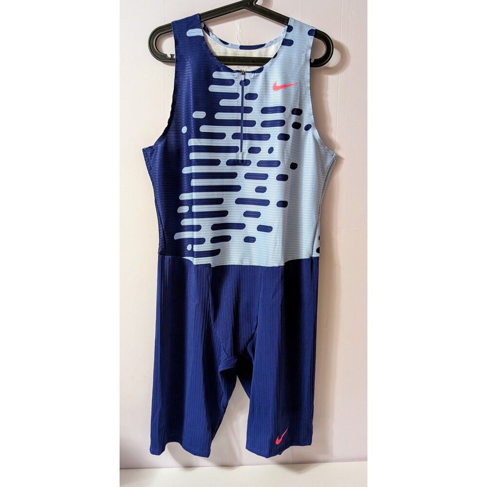 Nike Running Pro Elite Speedsuit Blue Pink Men's Size XXL 2XL Made In USA DR4848